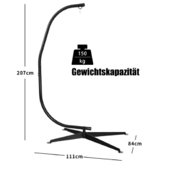 150kg Hängstühl Gestell Rahmen HängesesselgestellXXL 207cm Hängesitz ständer