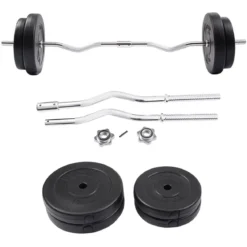 30KG Langhantel Set 120CM Curlhantelset Langhantelset