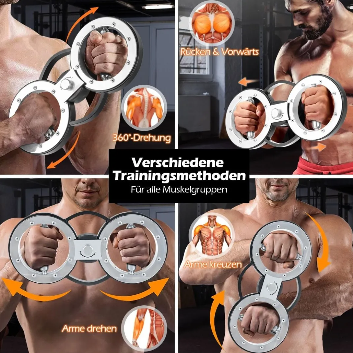 5,35 kg Schwere Burn-Maschine Armtrainingsgerät mit Einstellbarem Widerstand & 360° Drehung