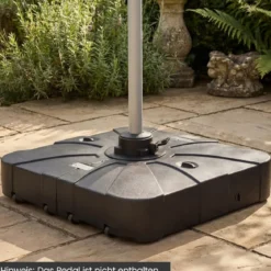 170 kg Sonnenschirmständer mit Rollen HDPE 88cm quadratisch füllbar für Garten Terrasse Poolbereich Schwarz