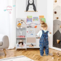 Kinder Aufbewahrungsschrank mit 5 Fächern & 2 Stoffschubladen Pirat
