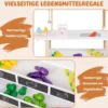 Kinder Eiswagen mit 6 Eiscreme & 2 Ablagen Holz Kaufladen auf Rollen Einkaufswagen Grau