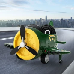 Kinder Elektroauto im Flugzeug-Look Elektroflugzeug Aufsitz mit Fernsteuerung 124 x 100 x 62 cm