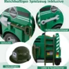 Kinder Feuerwehr Rutschauto 12V Feuerwehrauto mit Schaufel & Feuerlöscher Rutschfahrzeug Grün