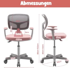 Kinder Höhenverstellbarer Schreibtisch + Computerstuhl Set Studiertisch Kinderstuhl