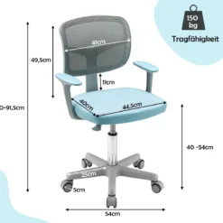 Kinder Höhenverstellbarer Schreibtisch + Computerstuhl Set Studiertisch Kinderstuhl