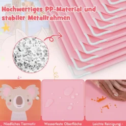 Kinder Kleiderschrank aus Kunststoff mit 12 Würfeln Kinderregal mit Türen & 2 Aufhänger