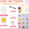 Kinder Kleiderschrank mit 2 Hängeabschnitten & 12 Würfeln Niedliche Cartoon-Kommode Weiß