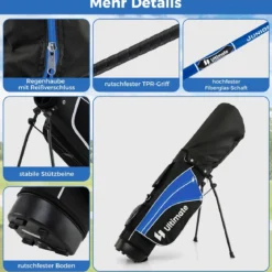 Kinder Komplettes Golf-Schlägerset Rechtshänder Golfset für Kinder von 11-13 Jahren Blau