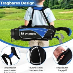 Kinder Komplettes Golf-Schlägerset Rechtshänder Golfset für Kinder von 11-13 Jahren Blau