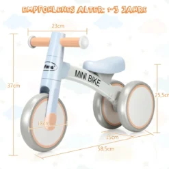 Kinder Laufrad Balance Fahrrad Balance Bike Kinderlaufrad Lauflernrad Dreirad ohne Pedal für Kinder Blau