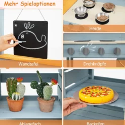 Kinder Matschenküche Fichtenholz Picknicktisch Bank Tafel Wasserbehälter Spüle Zubehör Bunt
