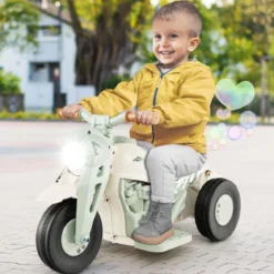 Kinder Motorrad mit Seifenblasenmaschine & Musik & LED Scheinwerfer Kindermotorrad Beige