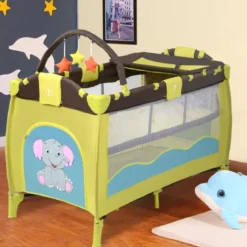 Kinderreisebett Babybett Wiege Inkl. Matratze und Zubehör