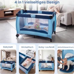Kinderreisebett Babybett Wiege Inkl. Matratze und Zubehör