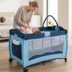 Kinderreisebett Babybett Wiege Inkl. Matratze und Zubehör