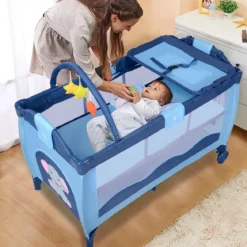 Kinderreisebett Babybett Wiege Inkl. Matratze und Zubehör
