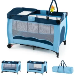 Kinderreisebett Babybett Wiege Inkl. Matratze und Zubehör