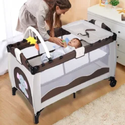 Kinderreisebett Babybett Wiege Inkl. Matratze und Zubehör