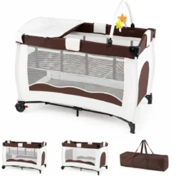 Kinderreisebett Babybett Wiege Inkl. Matratze und Zubehör