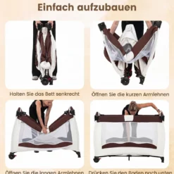 Kinderreisebett Babybett Wiege Inkl. Matratze und Zubehör