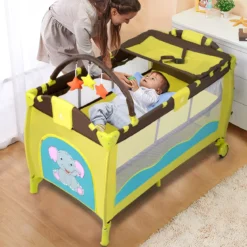 Kinderreisebett Babybett Wiege Inkl. Matratze und Zubehör