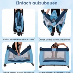 Kinderreisebett Babybett Wiege Inkl. Matratze und Zubehör