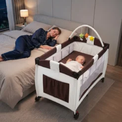 Kinderreisebett Babybett Wiege Inkl. Matratze und Zubehör