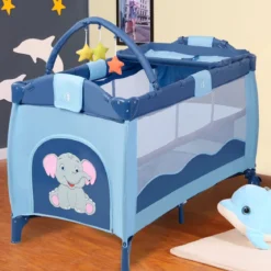 Kinderreisebett Babybett Wiege Inkl. Matratze und Zubehör
