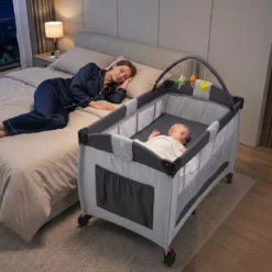 Kinderreisebett Babybett Wiege Inkl. Matratze und Zubehör