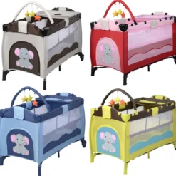 Kinderreisebett Babybett Wiege Inkl. Matratze und Zubehör