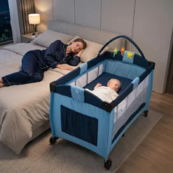 Kinderreisebett Babybett Wiege Inkl. Matratze und Zubehör