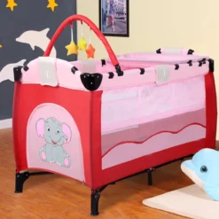 Kinderreisebett Babybett Wiege Inkl. Matratze und Zubehör