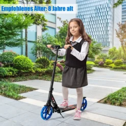 Kinder Roller klappbar mit Leuchten Scooter höhenverstellbar mit Tragegurt