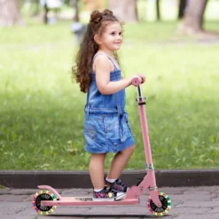 Kinder Roller Scooter mit LED-Räder & Klappbar Lenker Höhenverstellbar Tretroller Kinderroller