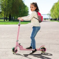 Kinder Roller Scooter mit LED-Räder & Klappbar Lenker Höhenverstellbar Tretroller Kinderroller