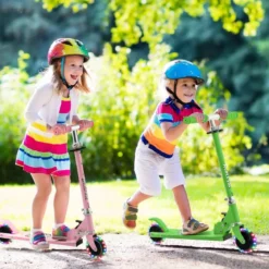 Kinder Roller Scooter mit LED-Räder & Klappbar Lenker Höhenverstellbar Tretroller Kinderroller