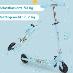 Kinder Roller Scooter mit LED-Räder & Klappbar Lenker Höhenverstellbar Tretroller Kinderroller