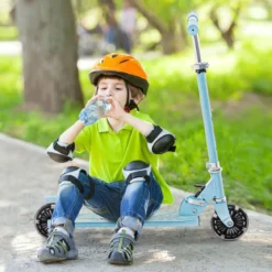 Kinder Roller Scooter mit LED-Räder & Klappbar Lenker Höhenverstellbar Tretroller Kinderroller