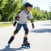 Kinder Rollschuhe 4 Größen Verstellbar Inline Roller Skates mit Leuchtenden Rädern Grau M (EU 34-37)