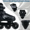 Kinder Rollschuhe 4 Größen Verstellbar Inline Roller Skates mit Leuchtenden Rädern Grau L (EU 38-41)
