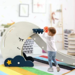Kinder Rutsche mit Basketballkorb Rutschbahn klappbar Kinderrutsche Gartenrutsch