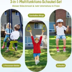 Kinderschaukel 3-in-1-Schaukelständer aus Metall 278 x 142 x 177 cm