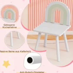 Kinder Schminktisch wolkenförmig 2 in 1 Frisiertisch mit Hocker Kosmetiktisch Weiß