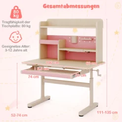 Kinderschreibtisch mit Kinderstuhl Schülerschreibtisch ergonomischer Kinderschreibtischstuhl