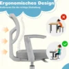 Kinder Schreibtischstuhl mit 41-52 cm Höhenverstellbarer Sitzhöhe Kinderdrehstuhl mit Rollen Grau