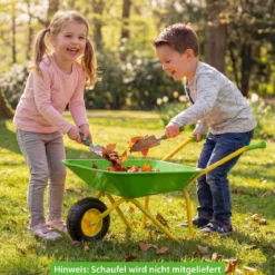 Kinderschubkarre Kunststoff Geländereifen Indoor Outdoor Für Jungen Mädchen Ab 3 Jahren Grün