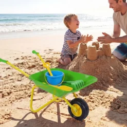Kinderschubkarre Kunststoff Geländereifen Indoor Outdoor Für Jungen Mädchen Ab 3 Jahren Grün