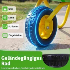 Kinderschubkarre Kunststoff Geländereifen Indoor Outdoor Für Jungen Mädchen Ab 3 Jahren Grün