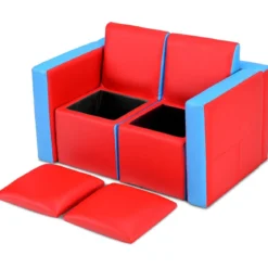 Kindersessel Set Sessel Sofa Kindersofa Kindercouch Babysessel Stuhl und Tisch Rot